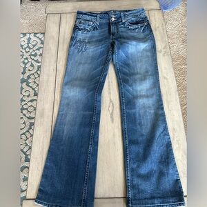 Miss Me Jeans Size 29 Embellished Bling Monogramed Flap Pocket